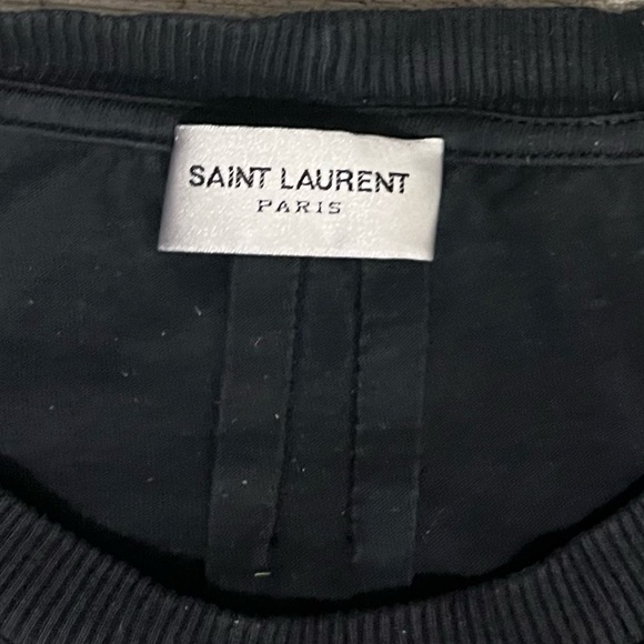 Saint Laurent Black Pocket T-shirt with Logo Size Large - Picture 4 of 6
